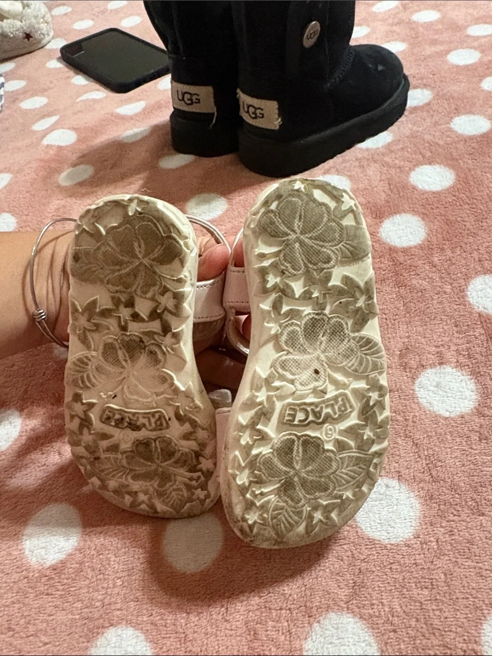 The Children's Place Pink Unicorn Glitter Strap Sandals
